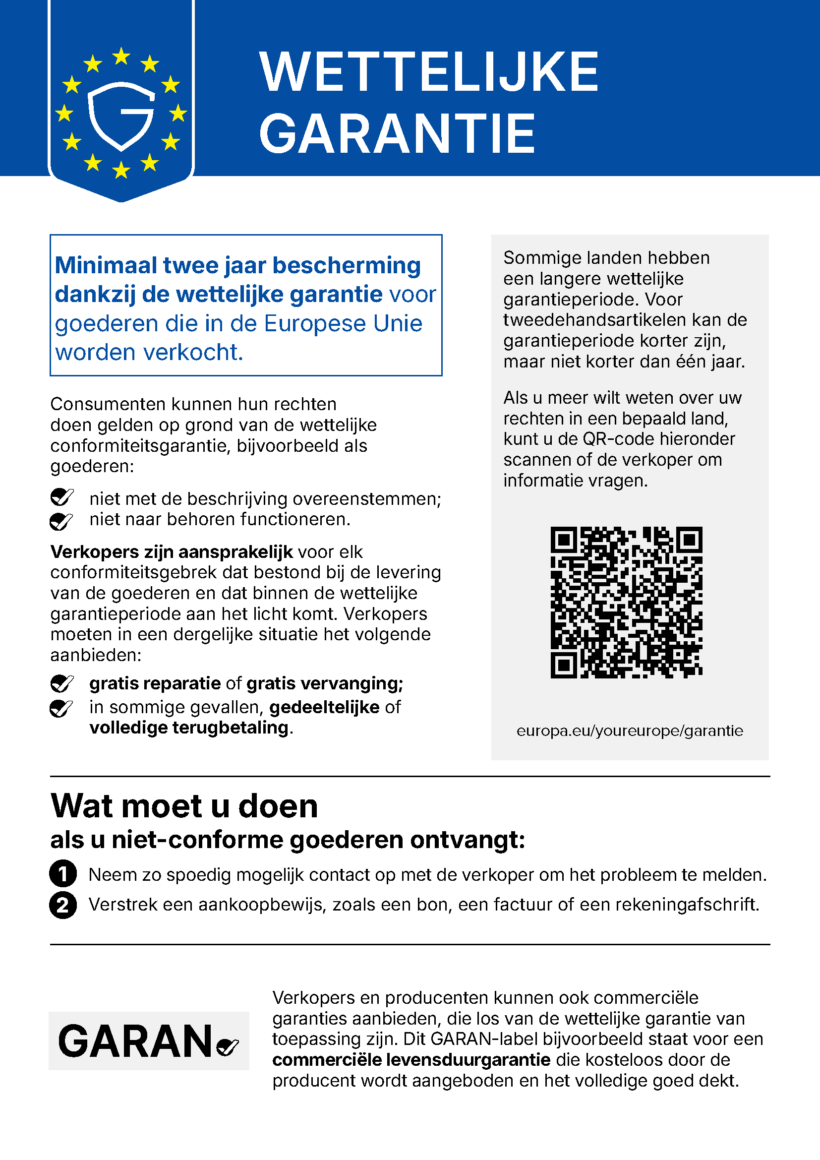EU-mededeling over de wettelijke conformiteitsgarantie